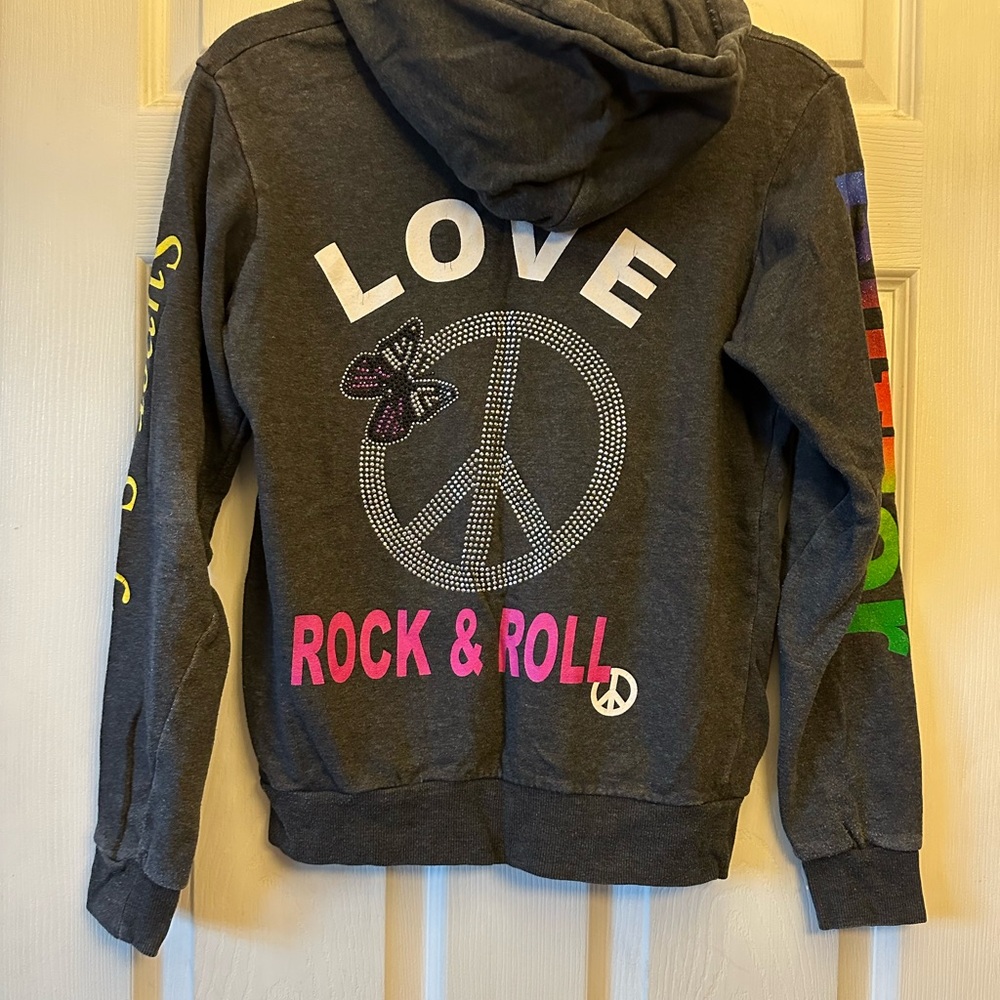 Butter Graphic Hoodie - Gray with Multicolor Accents